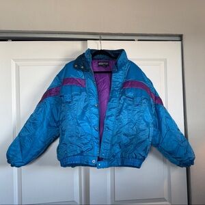 Vintage Mixed Blues - Blue and Purple Ski Jacket